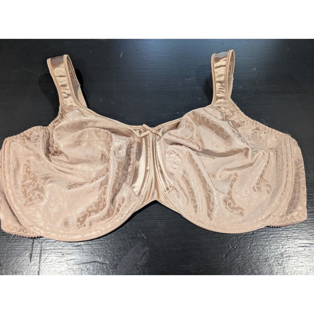 Bali Satin Tracings Minimizer Bra 40DD  Beige Nude Unlined 3562 Comfort Strap